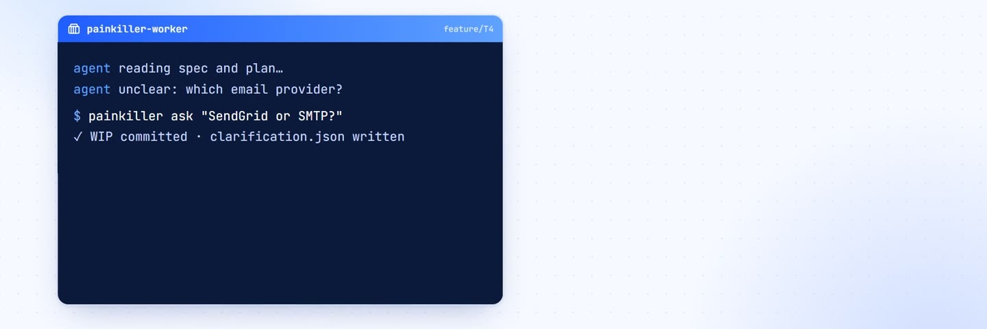 A terminal showing painkiller ask pausing the task for the analyst